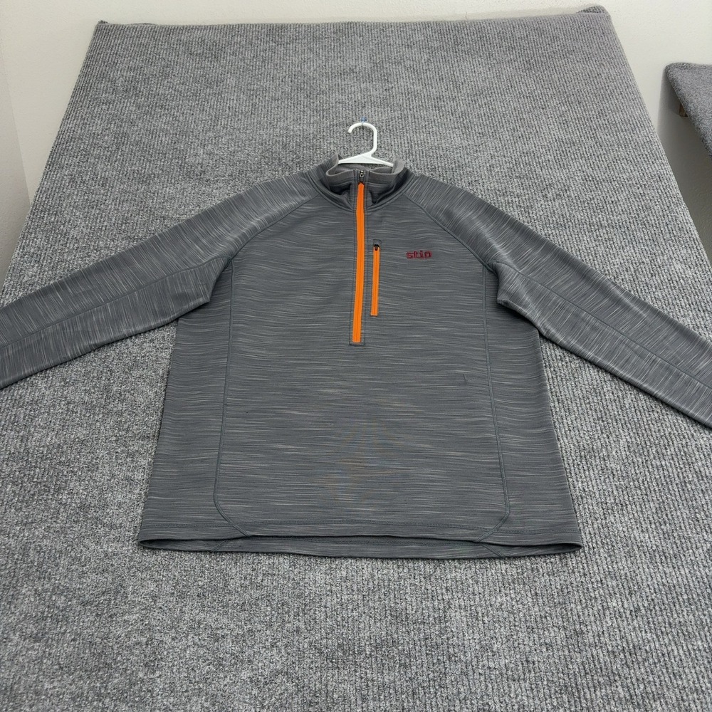 Stio Pullover Mens XL Grey Polyester Quarter Zip Mock Neck Outdoor Style